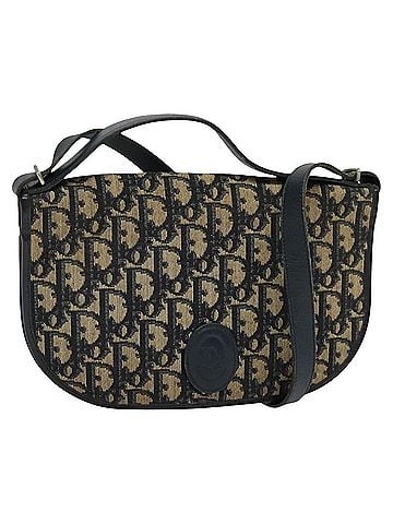 Dior Trotter Navy Canvas Shoulder Bag (view 1)
