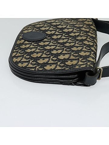 Dior Trotter Navy Canvas Shoulder Bag (view 2)