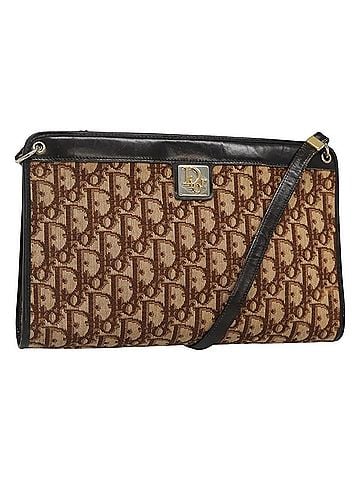 Dior Trotter Brown Canvas Shoulder Bag (view 1)