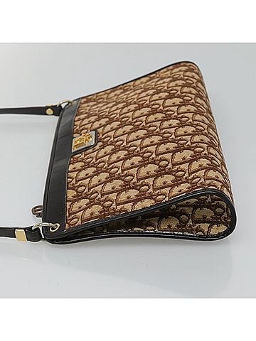Dior Trotter Brown Canvas Shoulder Bag (view 2)