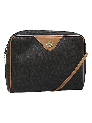 Dior Honeycomb Black Canvas Shoulder Bag (view 1)