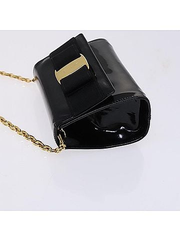 Salvatore Ferragamo Vara Black Leather Shoulder Bag (view 2)