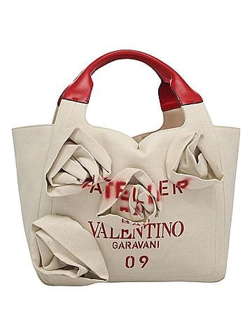 Valentino Garavani White Canvas Handbag (view 1)