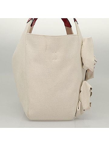 Valentino Garavani White Canvas Handbag (view 2)