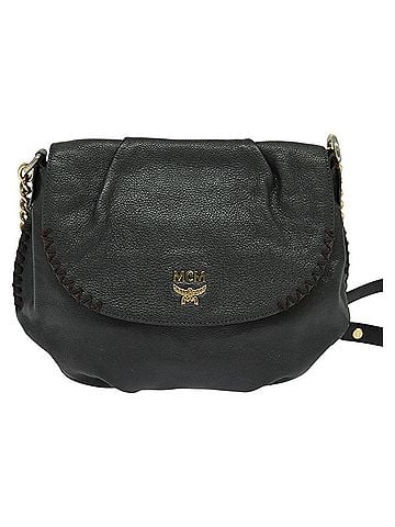 MCM Grey Leather Shoulder Bag (view 1)