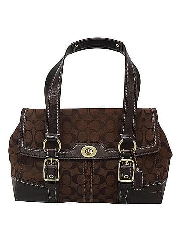 Coach Signature Brown Canvas Shoulder Bag (view 1)