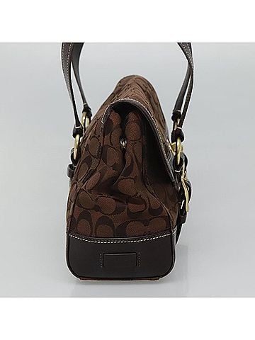 Coach Signature Brown Canvas Shoulder Bag (view 2)