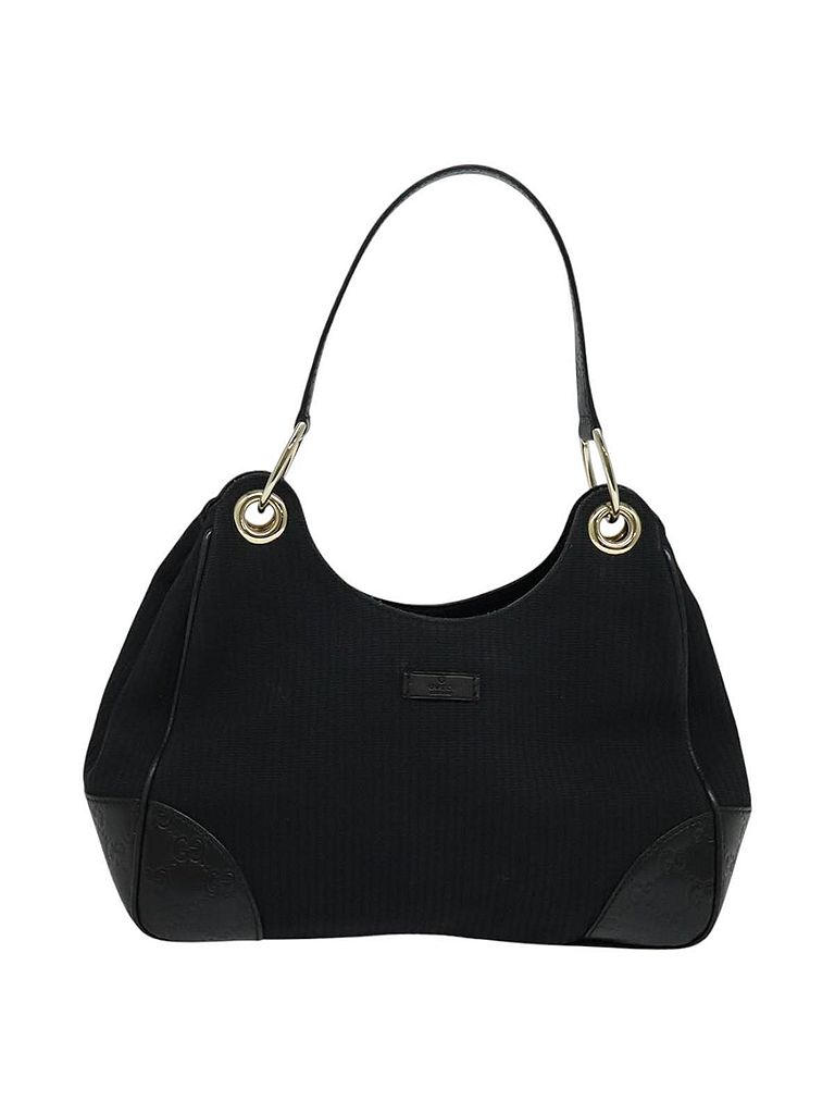 Gucci 100% Canvas Solid Black Gg Canvas Black Canvas Shoulder Bag One size - photo 1