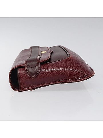 Cartier Must De  Burgundy Leather Clutch Bag (view 2)