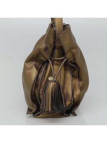 Loewe Gold Leather Shoulder Bag (view 2)