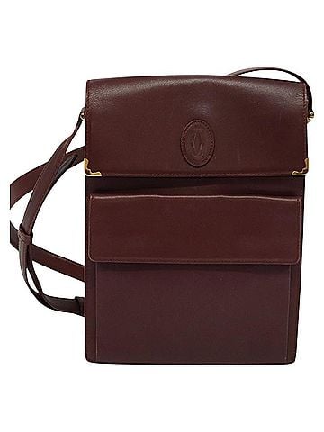 Cartier Must De  Burgundy Leather Shoulder Bag (view 1)