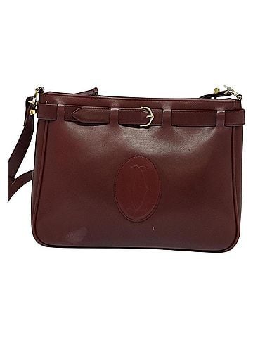 Cartier Must De  Burgundy Leather Shoulder Bag (view 1)