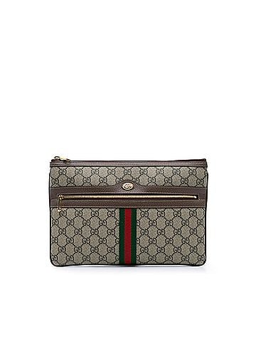 Gucci Large GG Supreme Ophidia Web Clutch (view 1)
