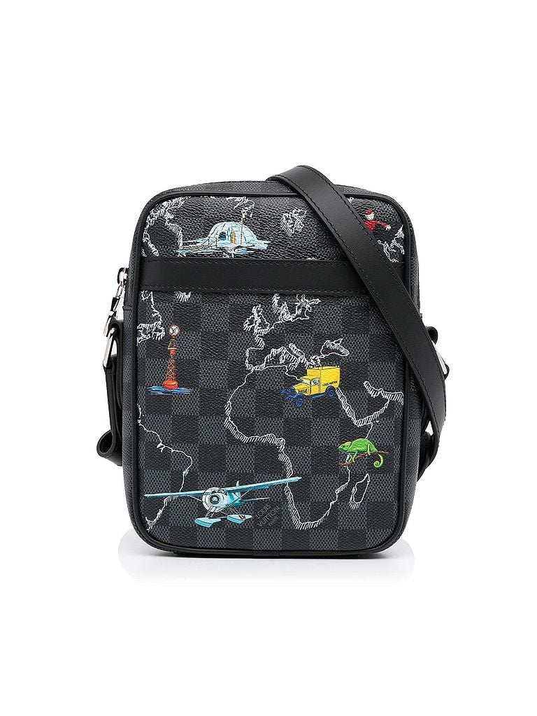 Louis Vuitton 100% Coated Canvas Black Damier Graphite Renaissance Map Danube Slim PM One size - photo 1