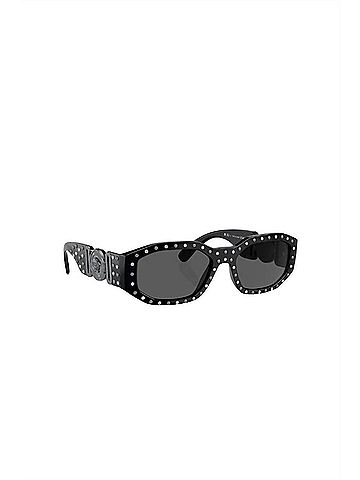 Versace Geometric Plastic Sunglasses With Grey Lens (view 1)