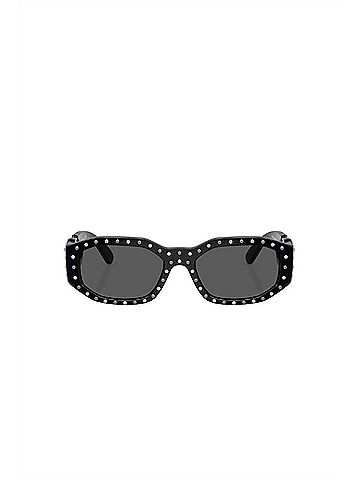 Versace Geometric Plastic Sunglasses With Grey Lens (view 2)