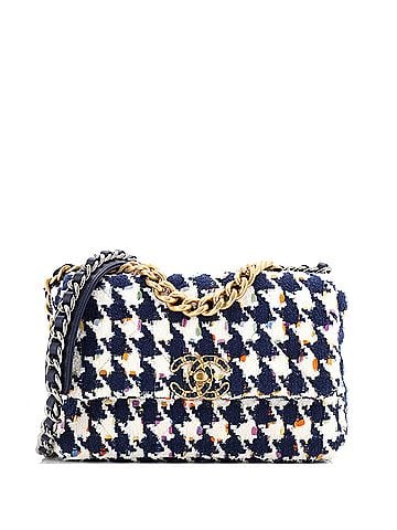 Chanel 19 Flap Bag Quilted Houndstooth Tweed and Ribbon Medium (view 1)