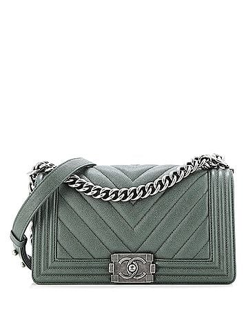 Chanel Boy Flap Bag Chevron Caviar Old Medium (view 1)