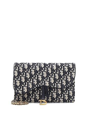 Christian Dior Saddle Chain Clutch Oblique Canvas (view 1)