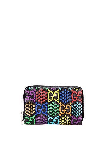 Gucci Zip Around Card Case Psychedelic Print GG Coated Canvas (view 1)