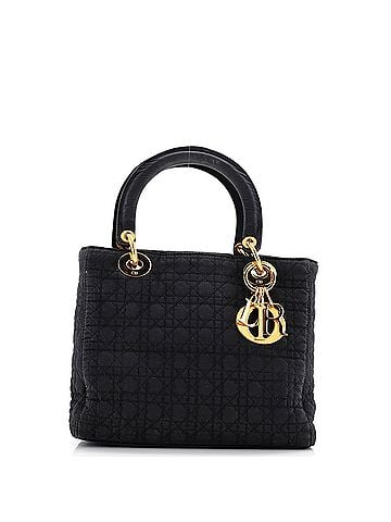 Christian Dior Vintage Lady Dior Bag Cannage Quilt Nylon Medium (view 1)