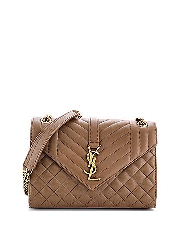 Saint Laurent Classic Monogram Envelope Satchel Mixed Matelasse Leather Medium (view 1)