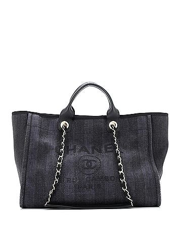 Chanel Deauville Tote Striped Mixed Fibers Medium (view 1)