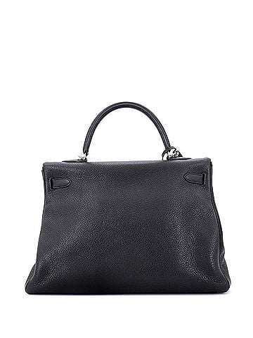 Hermès Kelly Handbag Black Clemence with Palladium Hardware 35 (view 2)