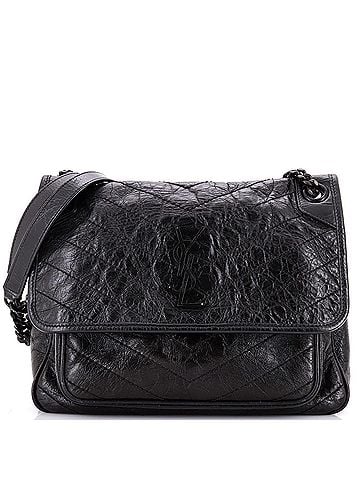 Saint Laurent Niki Chain Flap Bag Matelasse Chevron Leather Medium (view 1)