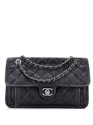 Chanel French Riviera Flap Bag Quilted Caviar Large (view 1)