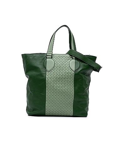 Bottega Veneta Bicolor Leather Intrecciato Satchel (view 1)