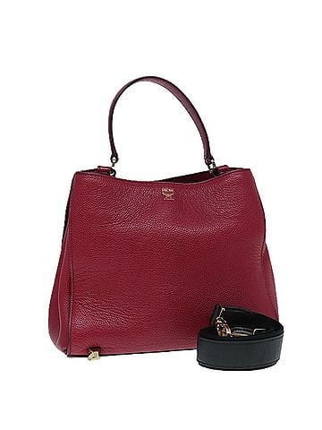 MCM Burgundy Leather Handbag (view 1)