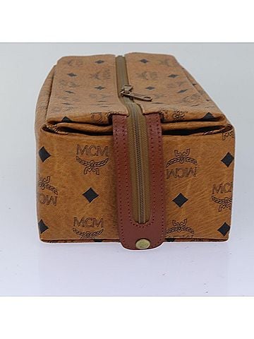 MCM Visetos Brown Canvas Clutch Bag (view 2)