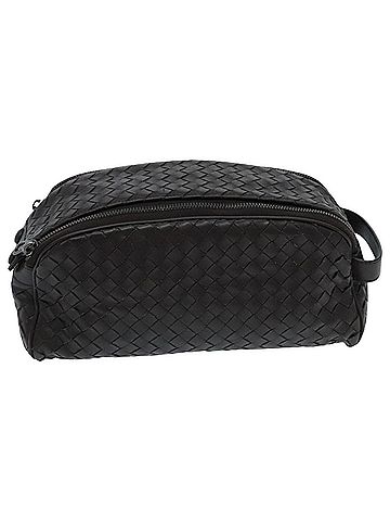 Bottega Veneta Intrecciato Brown Leather Clutch Bag (view 1)