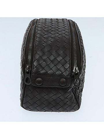 Bottega Veneta Intrecciato Brown Leather Clutch Bag (view 2)