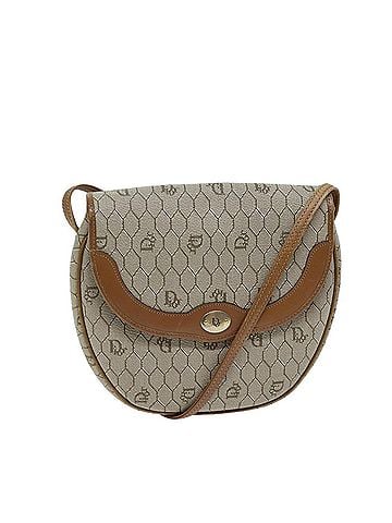 Dior Honeycomb Beige Canvas Shoulder Bag (view 1)