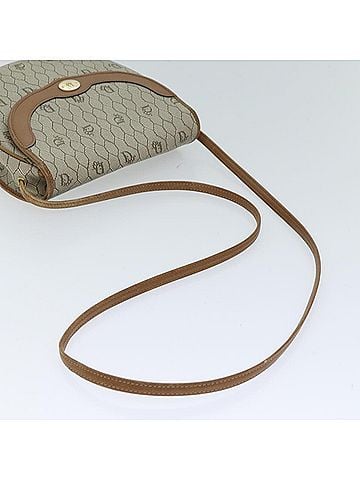 Dior Honeycomb Beige Canvas Shoulder Bag (view 2)
