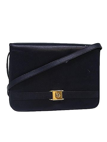 Dior Navy Leather Shoulder Bag (view 1)