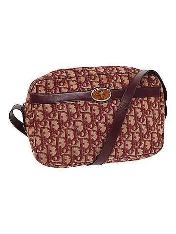 Dior Oblique Red Canvas Shoulder Bag (view 1)