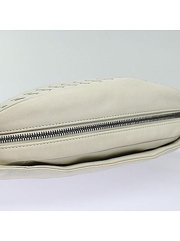 Bottega Veneta Intrecciato White Leather Shoulder Bag (view 2)
