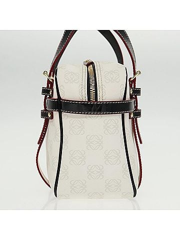 Loewe Anagram White Canvas Handbag (view 2)