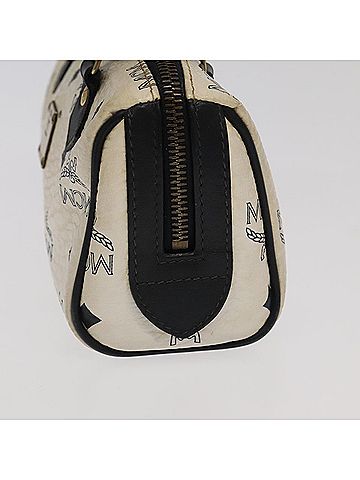 MCM Visetos White Canvas Handbag (view 2)