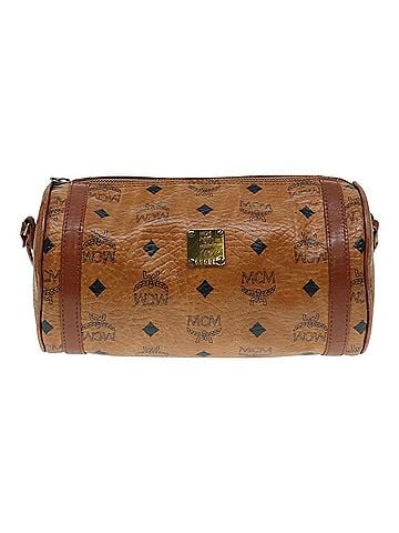 MCM Visetos Brown Canvas Shoulder Bag (view 1)