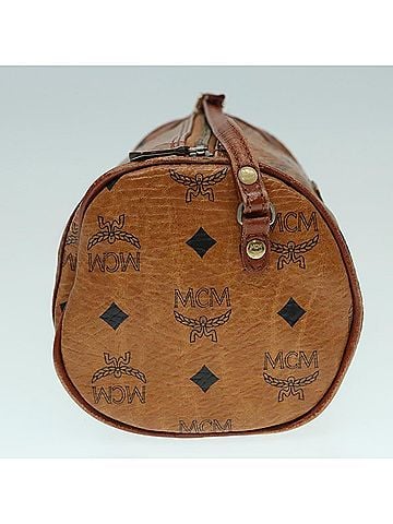 MCM Visetos Brown Canvas Shoulder Bag (view 2)