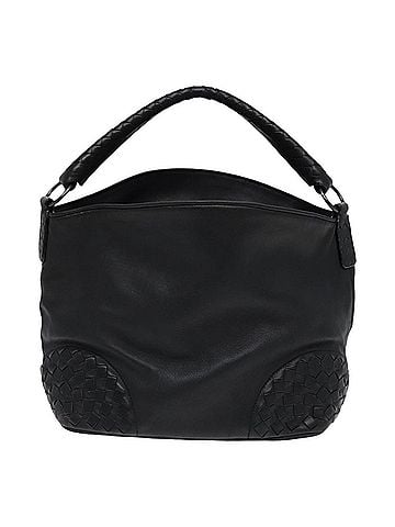 Bottega Veneta Intrecciato Black Leather Shoulder Bag (view 1)