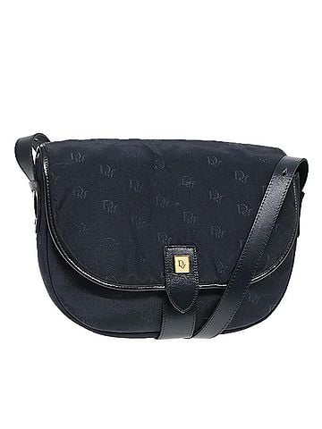 Dior Navy Canvas Shoulder Bag (view 1)