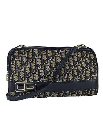 Dior Trotter Navy Canvas Shoulder Bag (view 1)
