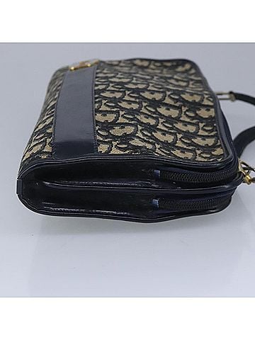 Dior Trotter Navy Canvas Shoulder Bag (view 2)