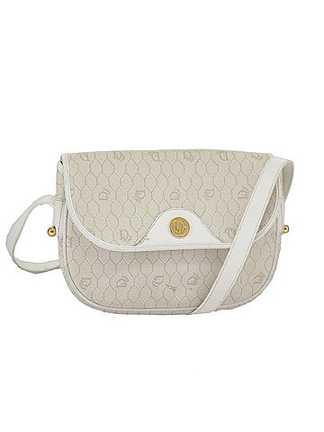 Dior Honeycomb Beige Canvas Shoulder Bag (view 1)