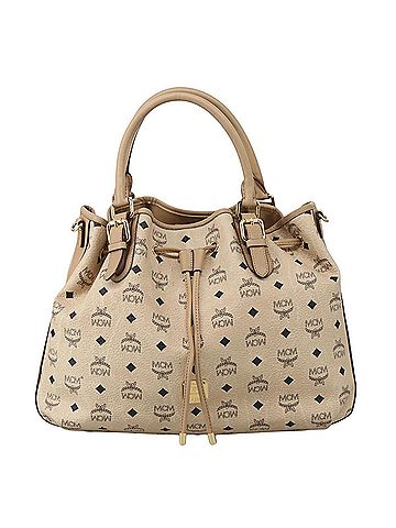 MCM Visetos Beige Canvas Tote Bag (view 1)
